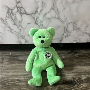 Kicks Green Bear Beanie Stuffed Animal